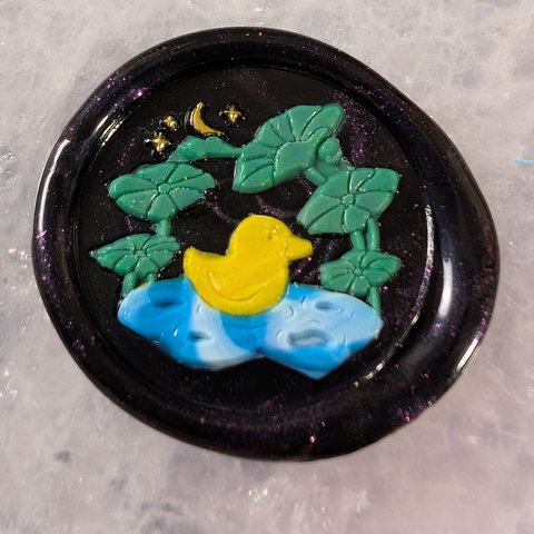 Duck Pond at Night (Multicolored) wax seal