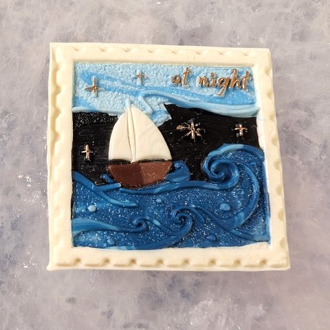 Sailboat at Night wax seal