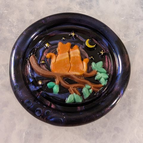 Cats on the Night Branch (Multicolored) wax seal