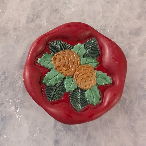 Pinecones & Holly wax seal