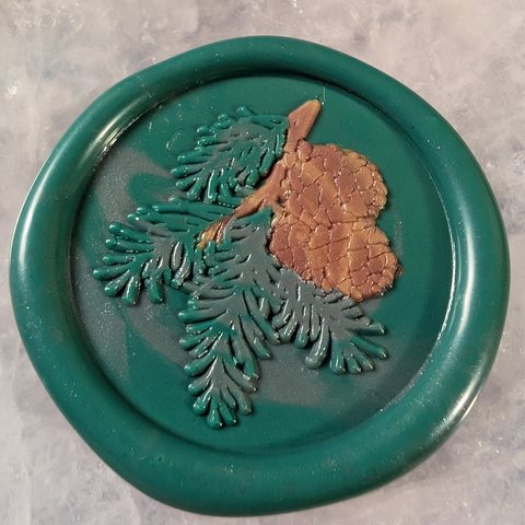 Pine Bough & Cones (Multicolor) wax seal