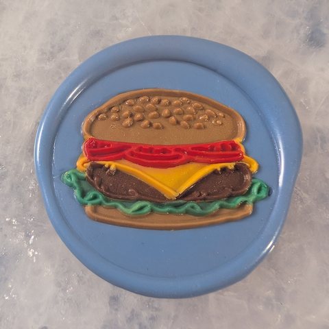 Cheeseburger wax seal
